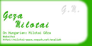 geza milotai business card
